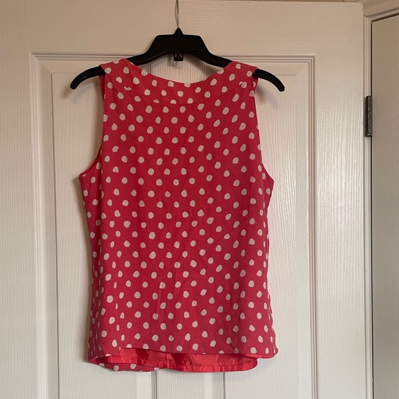 Kate Spade Sleeveless Pink Polka Dot Blouse - Picture 7 of 8